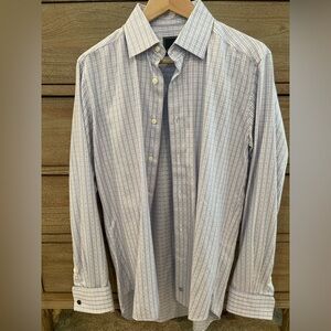 DAVID DONAHUE Trim Fit French Cuff Dress Shirt Size 15.5 - 34/35